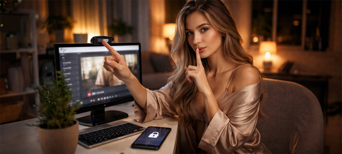 Веб-модель общается с аудиторией онлайн